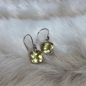 Canary yellow quartz JTV sterling silver Dangle Earrings
